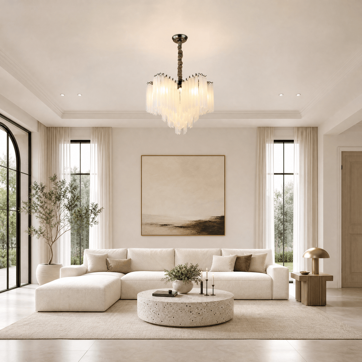 Glass Rod Chandelier - Φ800*H550mm/15LBlushlighting