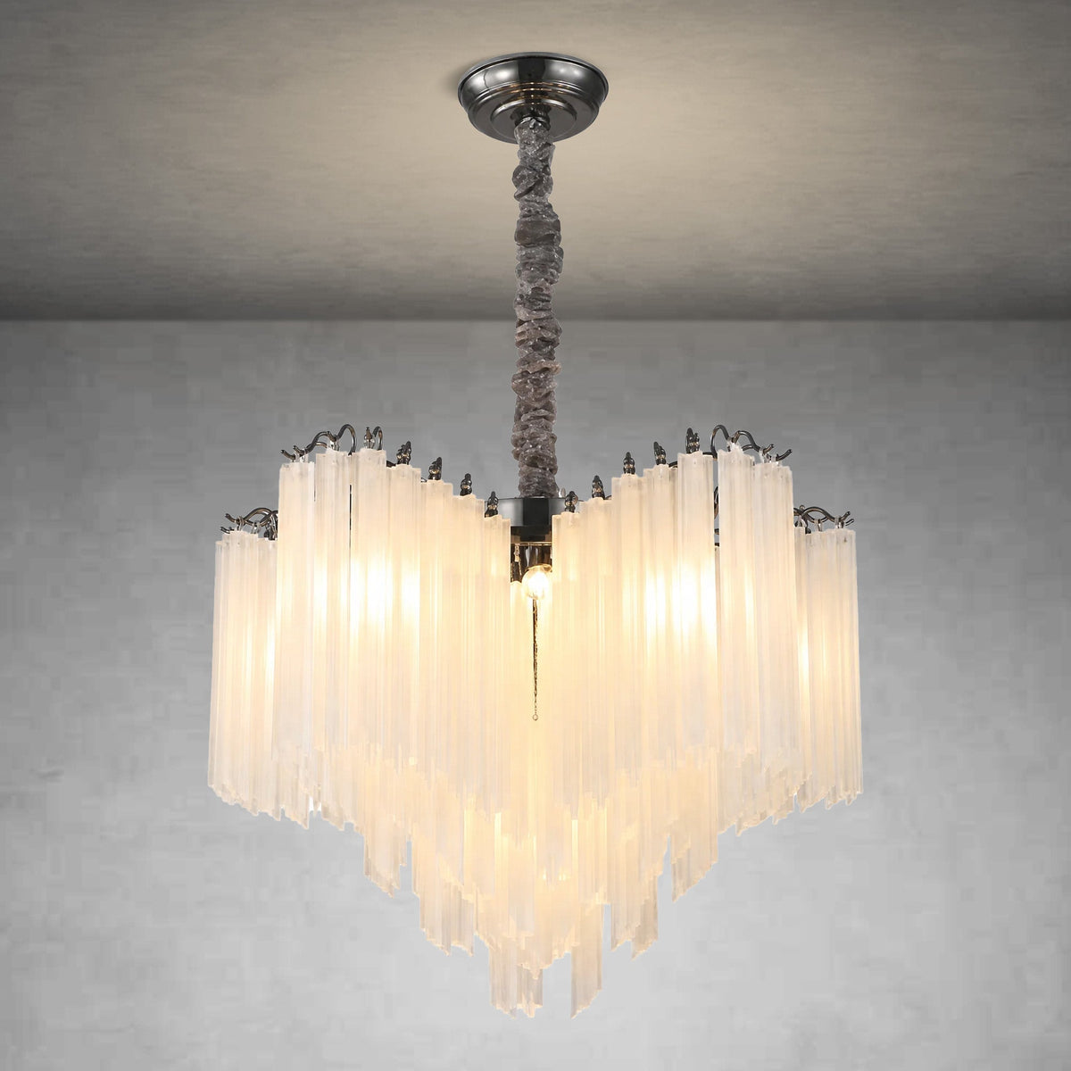 Glass Rod Chandelier - Φ600*H450mm/10LBlushlighting
