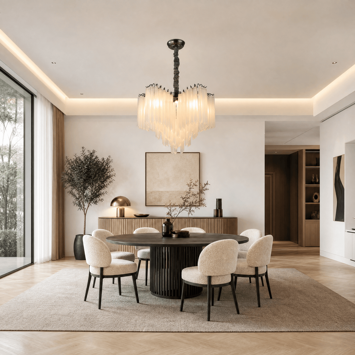 Glass Rod Chandelier - Φ800*H550mm/15LBlushlighting
