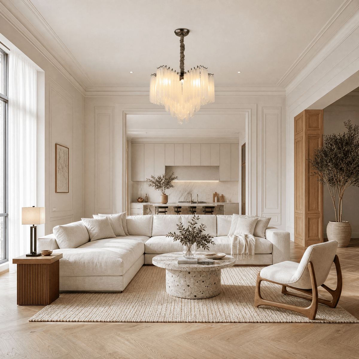 Glass Rod Chandelier - Φ800*H550mm/15LBlushlighting