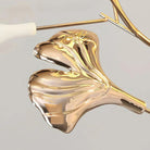 Gliss Gingko Ceramic Leaf Floor Lamp, Modern Stand Lamp - Gold & White Marble BaseBlushlighting