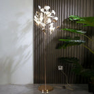 Gliss Gingko Ceramic Leaf Floor Lamp, Modern Stand Lamp - Gold & White Marble BaseBlushlighting