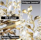 Gold Modern Crystal Tree Branch Leaf Chandelier for Home - Blushlighting