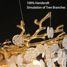 YUYI Gold Modern Tree Branch Crystal Chandelier 23.6" Round
