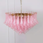 Gold & Pink Barcelona Murano Chandelier with 16 E14 Bulbs-Blushlighting-Blushlighting