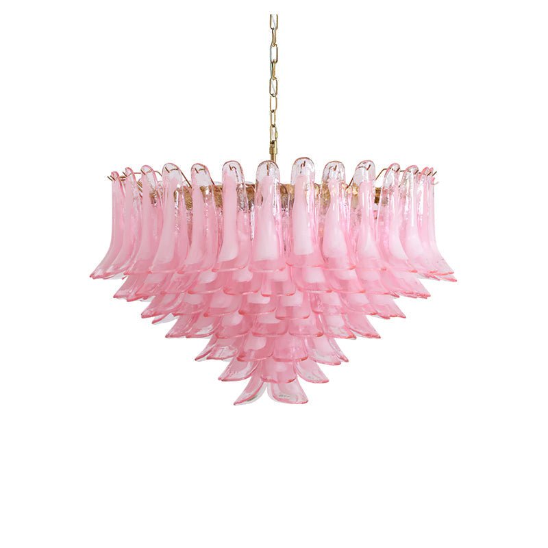 Gold & Pink Barcelona Murano Chandelier with 16 E14 Bulbs-Blushlighting-Blushlighting