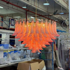 Gold & Pink Barcelona Murano Chandelier with 16 E14 Bulbs-Blushlighting-Blushlighting