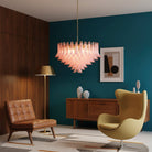 Gold & Pink Barcelona Murano Chandelier with 16 E14 Bulbs-Blushlighting-Blushlighting