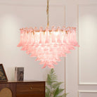 Gold & Pink Barcelona Murano Chandelier with 16 E14 Bulbs-Blushlighting-Blushlighting