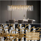 Gold Tree Branch Crystal Chandelier 47.2" Rectangular - GoldRectangle - 47.2"Blushlighting