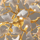 Gold Tree Branches 31" Sputnik Ginkgo Leaf Ceiling Chandelier - Pendant - 31.5inBlushlighting