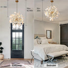 Gold Tree Branches 31" Sputnik Ginkgo Leaf Ceiling Chandelier - Pendant - 31.5inBlushlighting