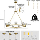 Gold Wagon Wheel Chandelier – 36" 9-Light Crystal Fixture for Modern Homes