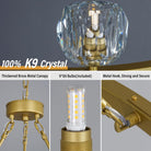 Gold Wagon Wheel Chandelier – 36" 9-Light Crystal Fixture for Modern Homes