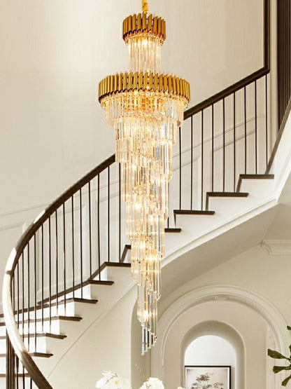 Spiral Crystal Chandelier For Foyer/ Staircase
