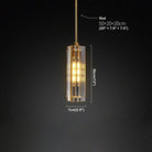 Golden Rectangular Crystal Pendant Lighting - W2.8" X H12"Blushlighting