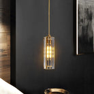 Golden Rectangular Crystal Pendant Lighting - W2.8" X H12"Blushlighting