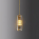 Golden Rectangular Crystal Pendant Lighting - W2.8" X H12"Blushlighting