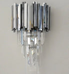 Gold/Silver Round Modern Tiered Metal Crystal Chandelier - 1 Layer Wall Light: D15.74" *H19.67"/9kgSilverWarm LightBlushlighting