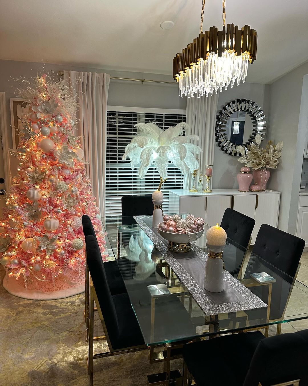Gold/Silver Round Modern Tiered Metal Crystal Chandelier - Round: 1 Layer D15.7"*H11.8"/4 LightsGoldWarm LightBlushlighting