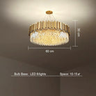 Gold/Silver Round Modern Tiered Metal Crystal Chandelier - Round: 1 Layer D15.7"*H11.8"/4 LightsGoldWarm LightBlushlighting