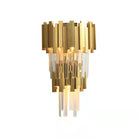 Gold/Silver Round Modern Tiered Metal Crystal Chandelier - 2 Layers Wall Light: D10.6"*H21.3"GoldWarm LightBlushlighting