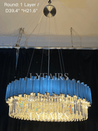 Gold/Silver Round Modern Tiered Metal Crystal Chandelier - Round: 1 Layer D15.7"*H11.8"/4 LightsGoldWarm LightBlushlighting