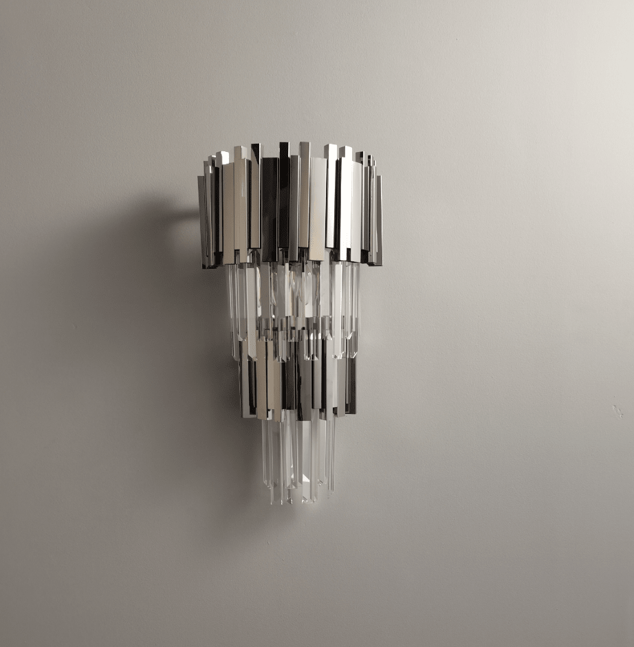 Gold/Silver Round Modern Tiered Metal Crystal Chandelier - 2 Layers Wall Light: D10.6"*H21.3"SilverWarm LightBlushlighting