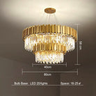 Gold/Silver Round Modern Tiered Metal Crystal Chandelier - Round: 1 Layer D15.7"*H11.8"/4 LightsGoldWarm LightBlushlighting