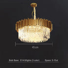 Gold/Silver Round Modern Tiered Metal Crystal Chandelier - Round: 1 Layer D15.7"*H11.8"/4 LightsGoldWarm LightBlushlighting