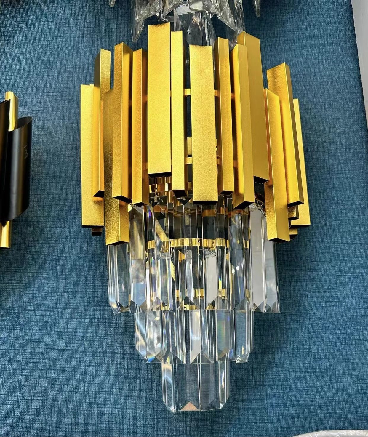 Gold/Silver Round Modern Tiered Metal Crystal Chandelier - 1 Layer Wall Light: D15.74" *H19.67"/9kgGoldWarm LightBlushlighting