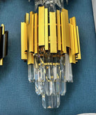 Gold/Silver Round Modern Tiered Metal Crystal Chandelier - 1 Layer Wall Light: D15.74" *H19.67"/9kgGoldWarm LightBlushlighting