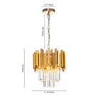 Gold/Silver Round Modern Tiered Metal Crystal Chandelier - Round: 1 Layer D15.7"*H11.8"/4 LightsGoldWarm LightBlushlighting