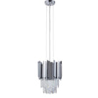 Gold/Silver Round Modern Tiered Metal Crystal Chandelier - Round/Pendant/ 2 Layers D9.8"*H18.9"/3 Lights/16kgSilverWarm LightBlushlighting