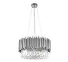Gold/Silver Round Modern Tiered Metal Crystal Chandelier - Round: 1 Layer D17.7"*H11.8"/6 LightsSilverWarm LightBlushlighting