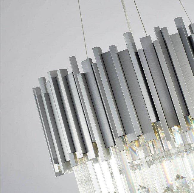 Gold/Silver Round Modern Tiered Metal Crystal Chandelier - Round: 1 Layer D15.7"*H11.8"/4 LightsGoldWarm LightBlushlighting