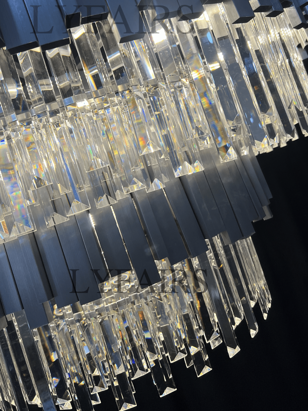 Gold/Silver Round Modern Tiered Metal Crystal Chandelier - Round: 1 Layer D15.7"*H11.8"/4 LightsGoldWarm LightBlushlighting