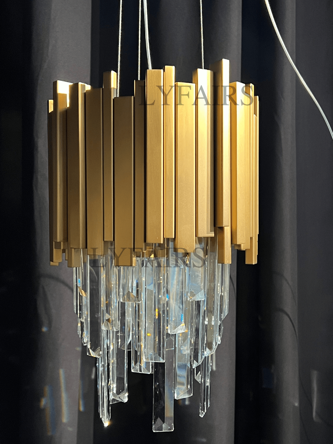 Gold/Silver Round Modern Tiered Metal Crystal Chandelier - Round: 1 Layer D15.7"*H11.8"/4 LightsGoldWarm LightBlushlighting