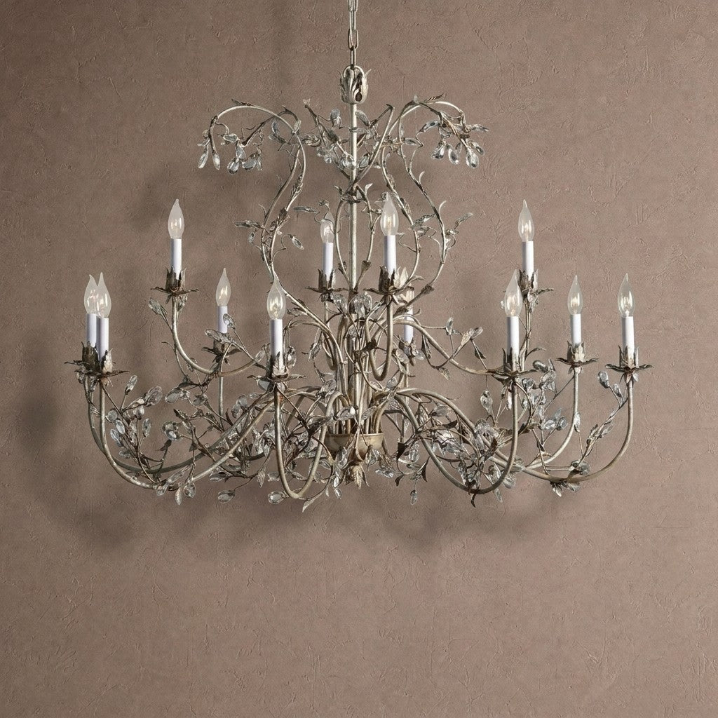 Gothic Claudette 12-Light Round Chandelier - IronBlushlighting