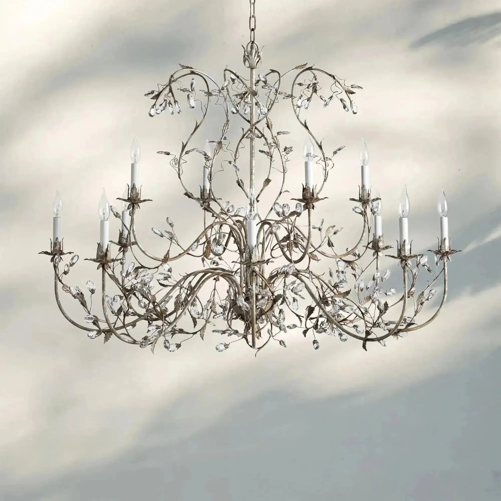Gothic Claudette 12 - Light Round Chandelier - SliverBlushlighting