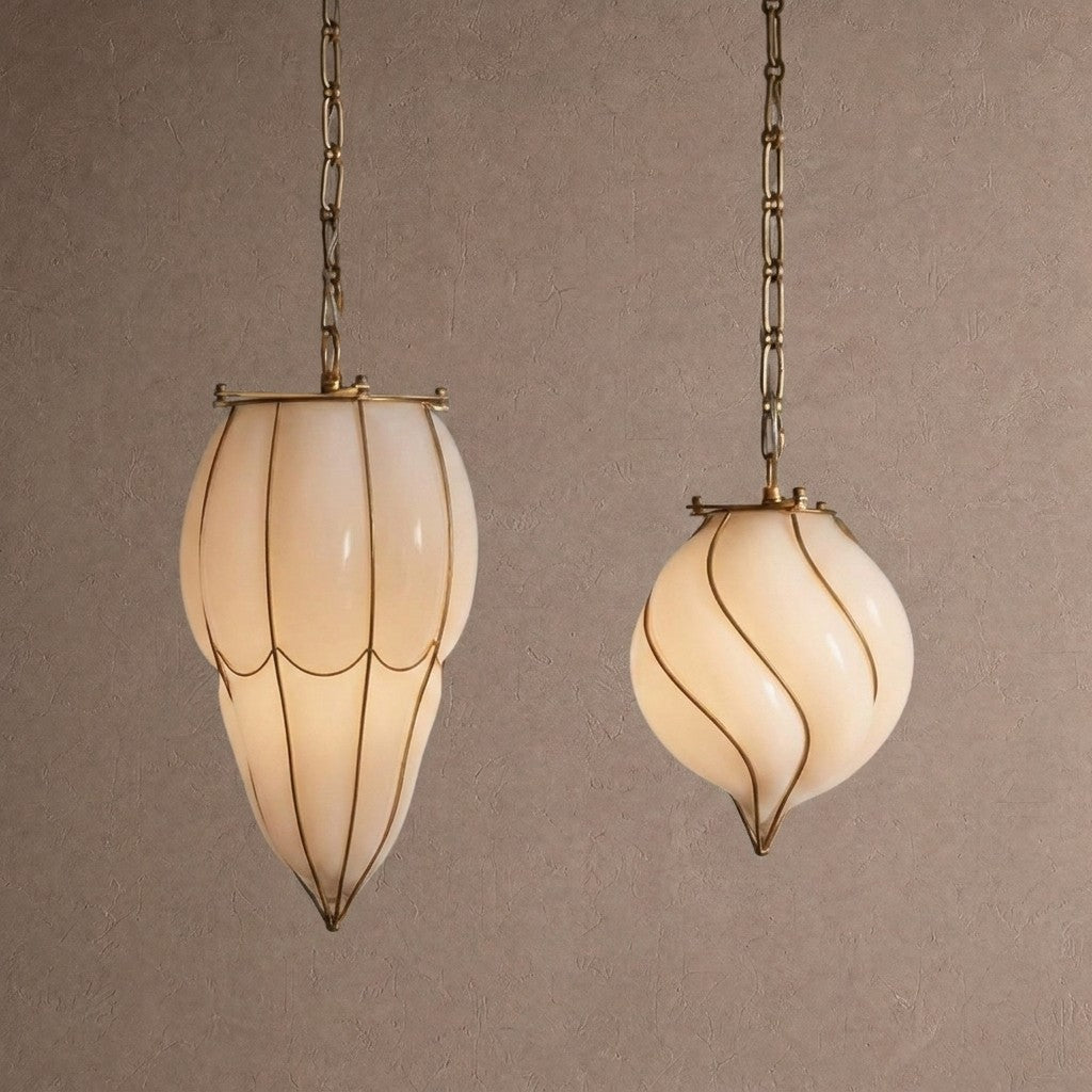 Grace Small Glass Pendant - 8" WBrassBlushlighting
