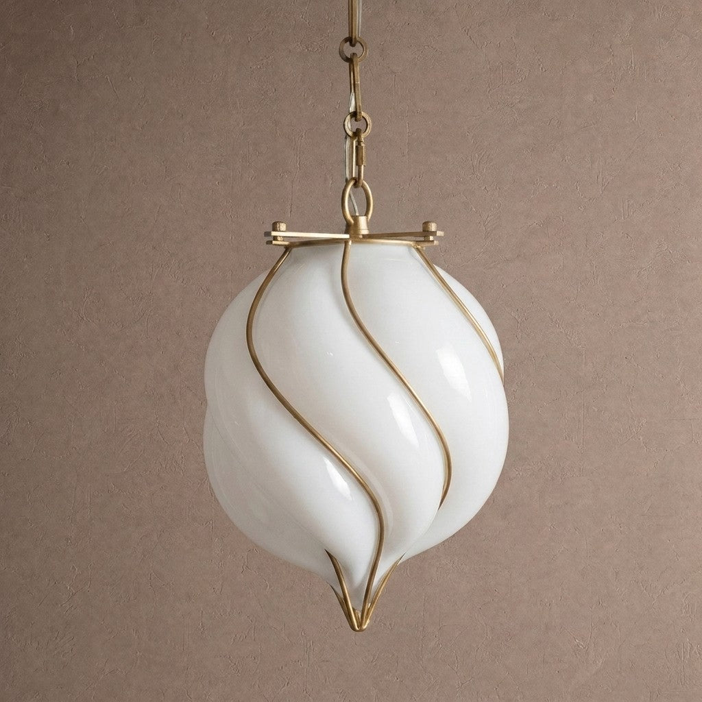 Grace Small Glass Pendant - 8" WBrassBlushlighting