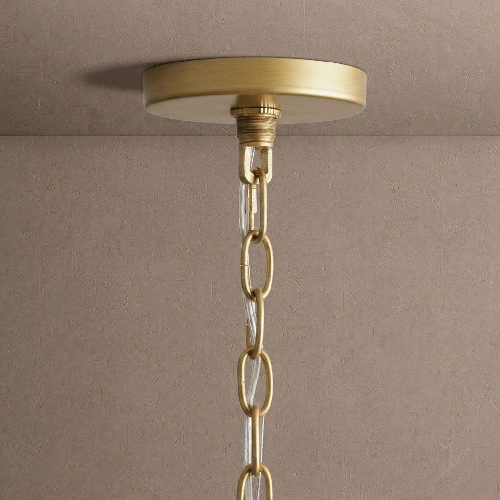 Grace Small Glass Pendant - 8" WBrassBlushlighting