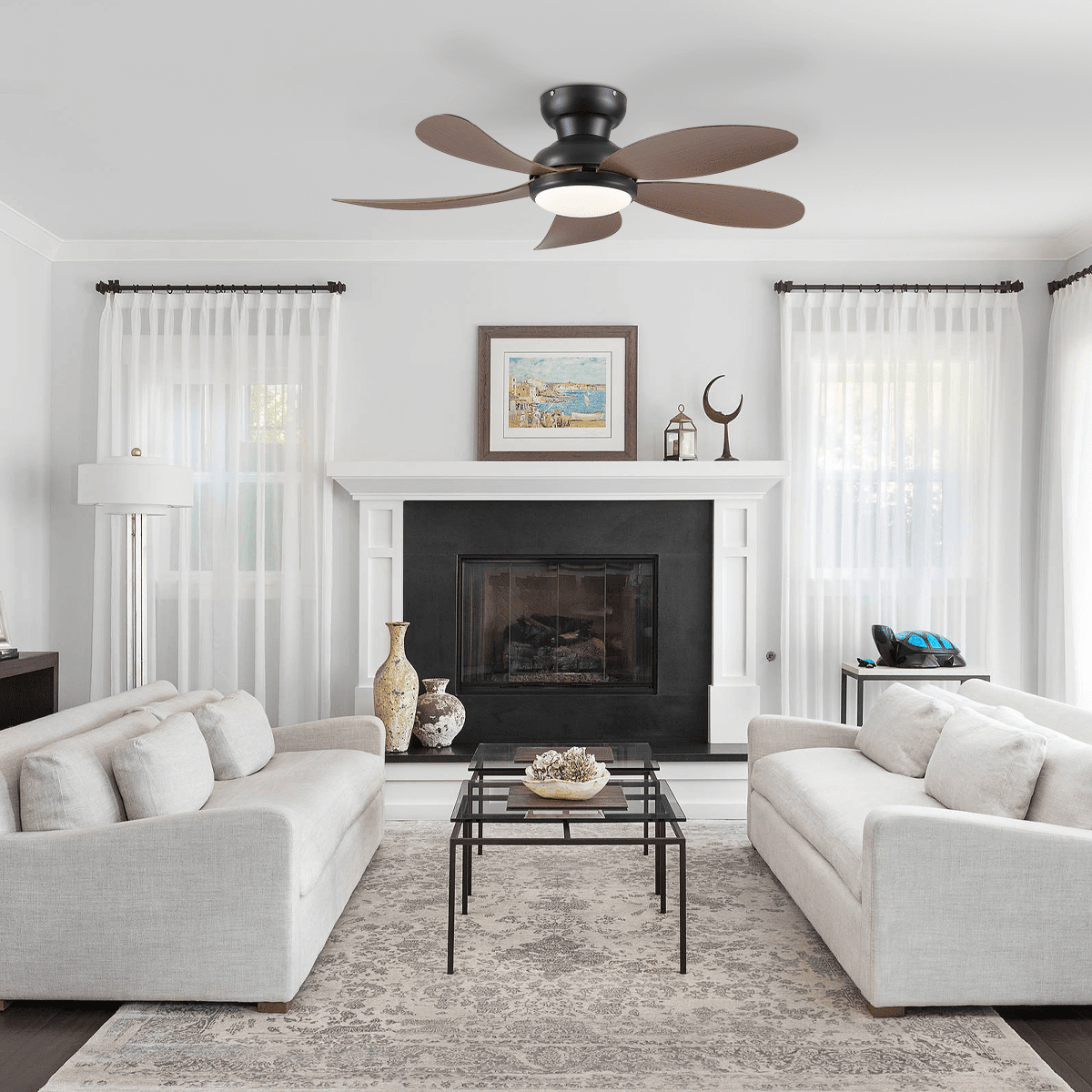 Graceshire contemporary ceiling fan - blackBlushlighting