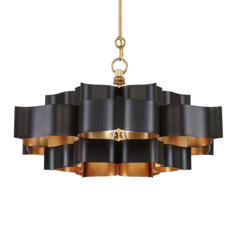 Grand Lotus Large Black Chandelier-