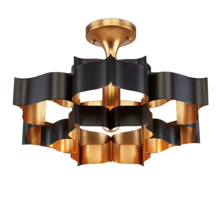 Grand Lotus Large Black Chandelier-
