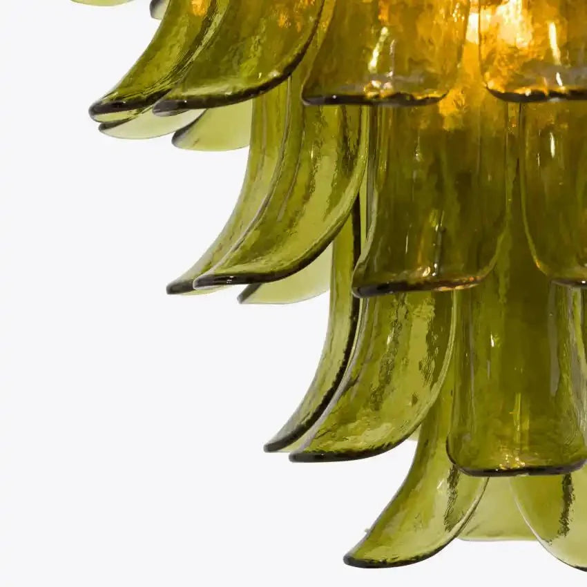Green Petalo Murano Chandelier - Blushlighting