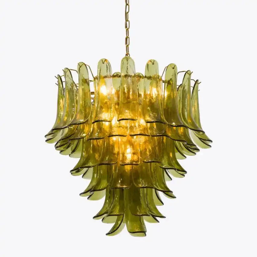 Green Petalo Murano Chandelier - Blushlighting