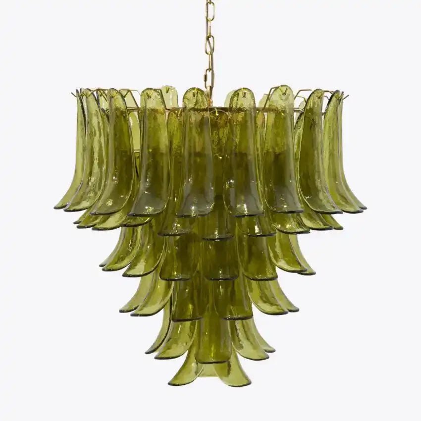 Green Petalo Murano Chandelier - 35.43"Blushlighting