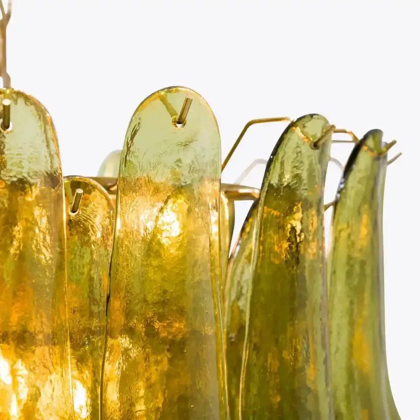 Green Petalo Murano Chandelier - 35.43"Blushlighting